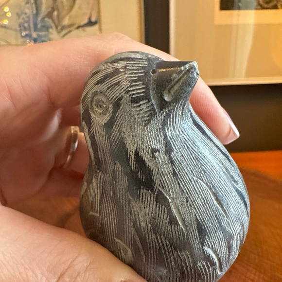 Inuit Soapstone Bird Sculpture, First Nations Art, hand carved Stone Bird - Picture 9 of 14